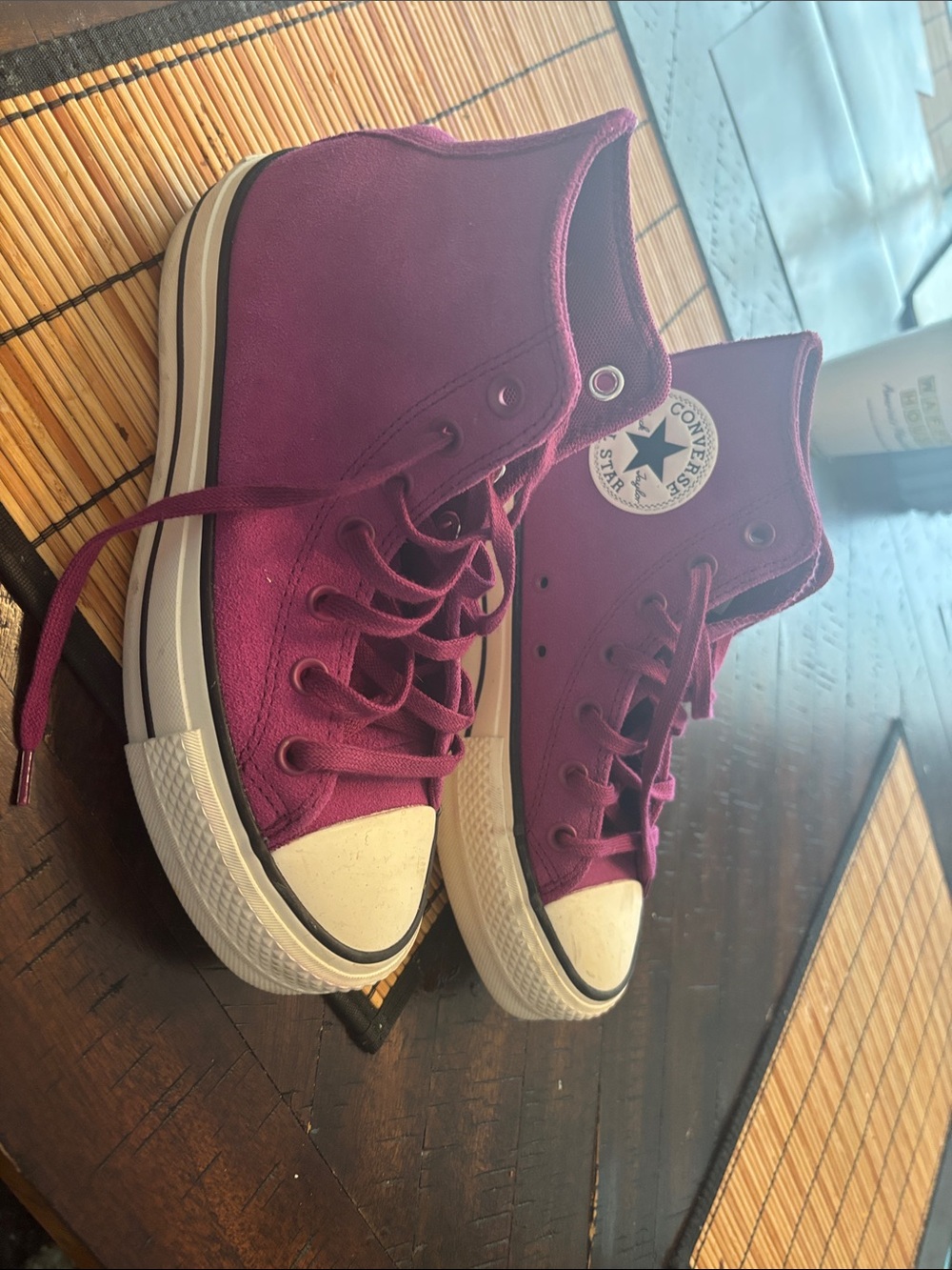 Converse SUEDE WORN ONCE - Burgundy(violet?)/White
